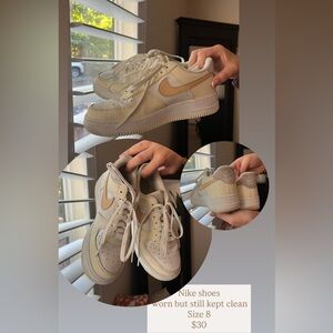 Nike Kids Beige and White Sneakers